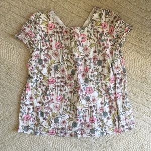 Gap Kids Linen Blend Floral Top Size Medium